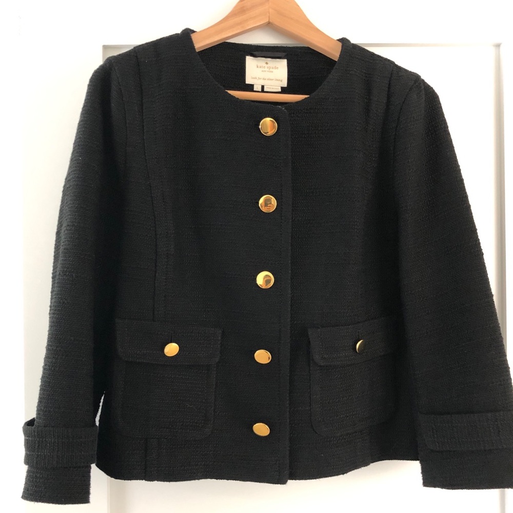 Kate Spade Black Tweed Short Jacket